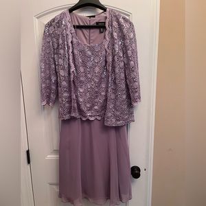 R&M Richards 2 piece lavender dress